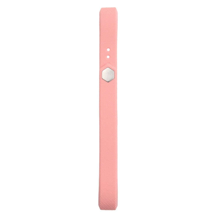 For Fitbit Alta Watch Oblique Texture Silicone Watchband, Large Size, Length: about 22cm(Pink)