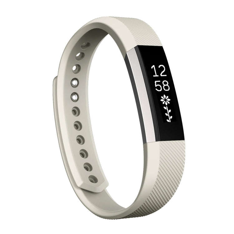 For Fitbit Alta Watch Oblique Texture Silicone Watchband, Large Size, Length: about 22cm(Beige)