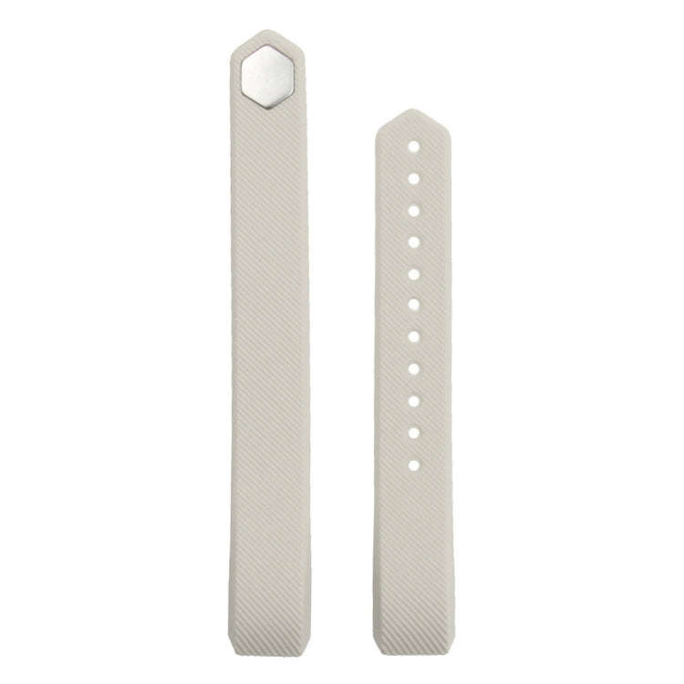 For Fitbit Alta Watch Oblique Texture Silicone Watchband, Large Size, Length: about 22cm(Beige)
