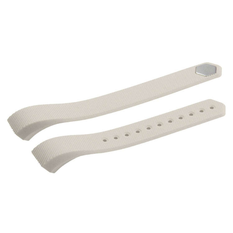 For Fitbit Alta Watch Oblique Texture Silicone Watchband, Large Size, Length: about 22cm(Beige)