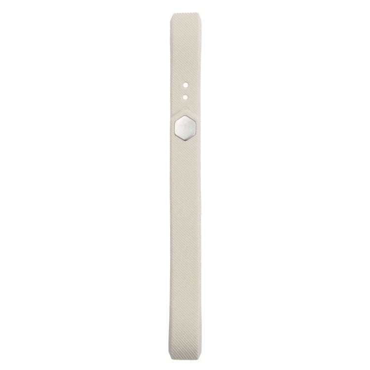 For Fitbit Alta Watch Oblique Texture Silicone Watchband, Large Size, Length: about 22cm(Beige)