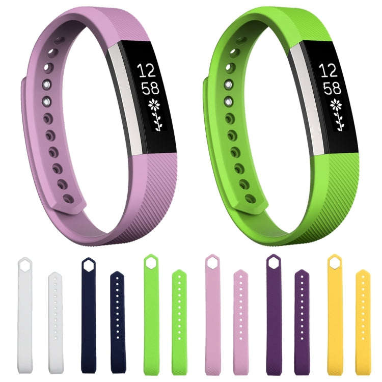 For Fitbit Alta Watch Oblique Texture Silicone Watchband, Large Size, Length: about 22cm(Dark Blue)