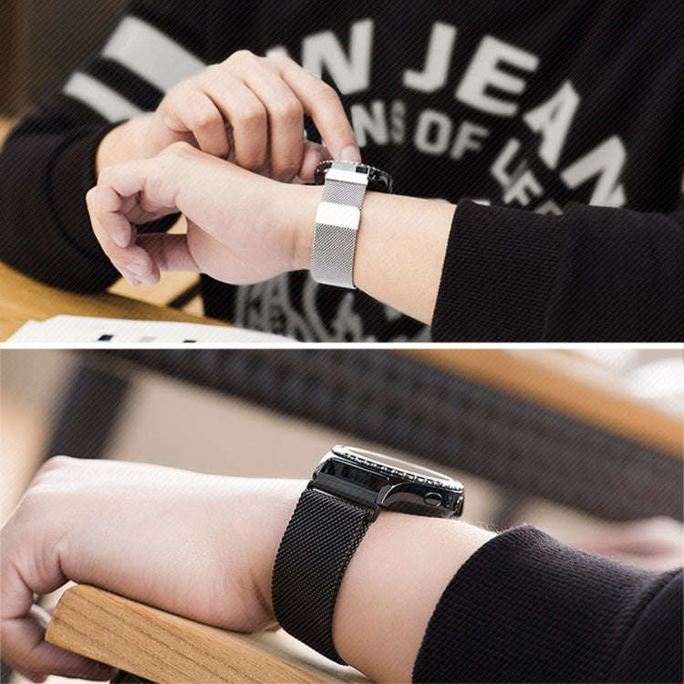 For Fitbit Blaze Watch Loop Magnetic Closure Clasp Stainless Steel Watchband(Silver)