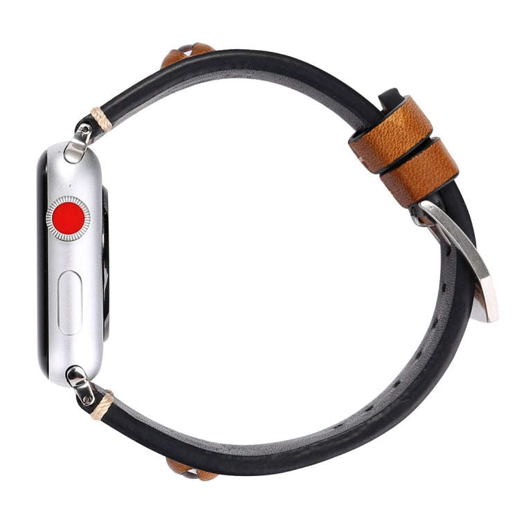 For Apple Watch Series 3 & 2 & 1 42mm Simple Fashion Cowhide Big Eyes Pattern Watch Band
