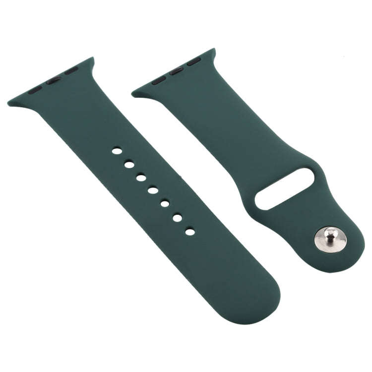 For Apple Watch Series 7 41mm / 6 & SE & 5 & 4 40mm / 3 & 2 & 1 38mm Silicone Watch Band (Dark Gr...
