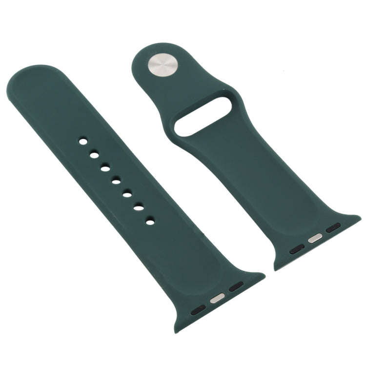 For Apple Watch Series 7 41mm / 6 & SE & 5 & 4 40mm / 3 & 2 & 1 38mm Silicone Watch Band (Dark Gr...