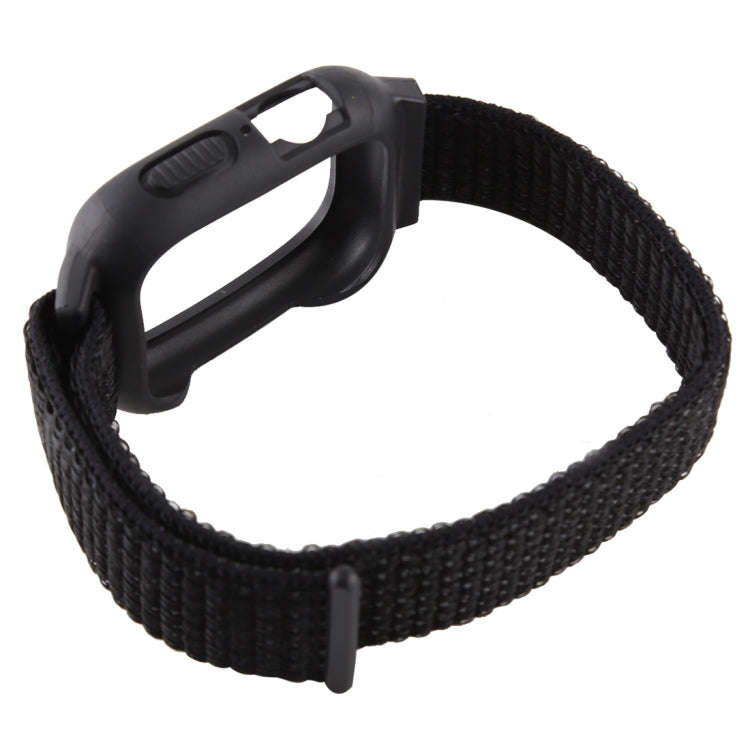 For Apple Watch Series 7 45mm / 6 & SE & 5 & 4 44mm / 3 & 2 & 1 42mm Nylon Watch Band with Hook a...