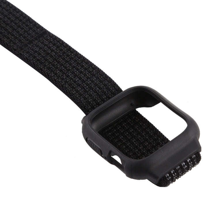 For Apple Watch Series 7 45mm / 6 & SE & 5 & 4 44mm / 3 & 2 & 1 42mm Nylon Watch Band with Hook a...