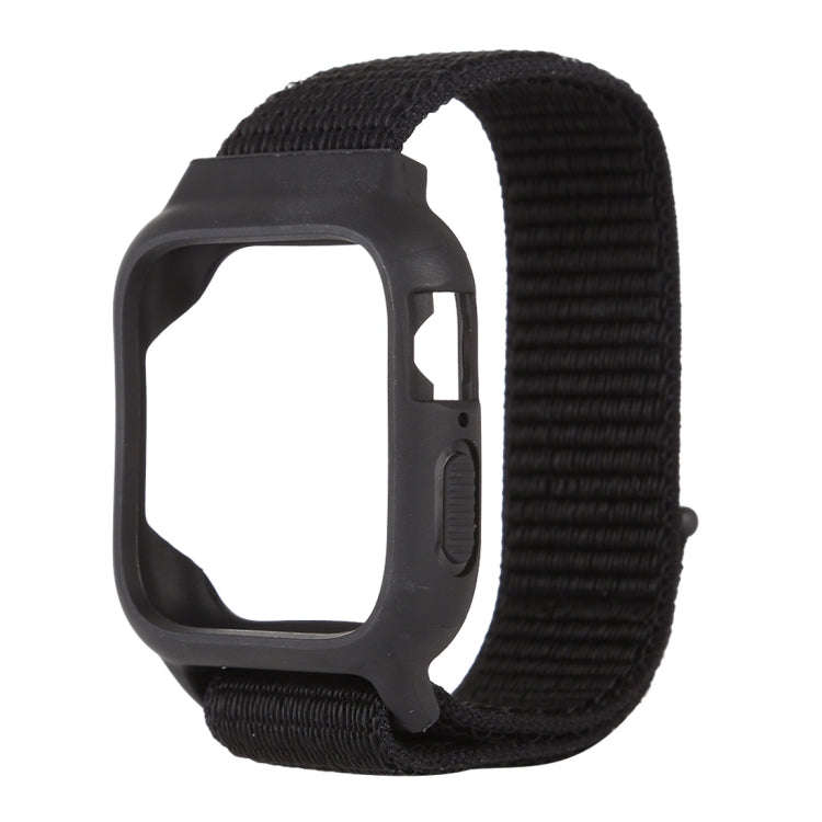 For Apple Watch Series 7 45mm / 6 & SE & 5 & 4 44mm / 3 & 2 & 1 42mm Nylon Watch Band with Hook a...