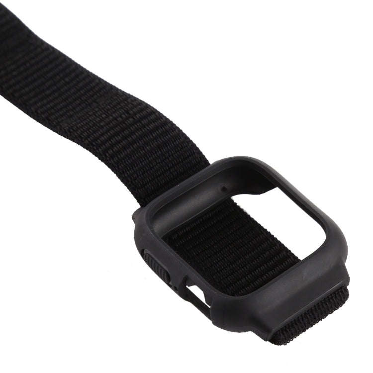 For Apple Watch Series 7 45mm / 6 & SE & 5 & 4 44mm / 3 & 2 & 1 42mm Nylon Watch Band with Hook a...