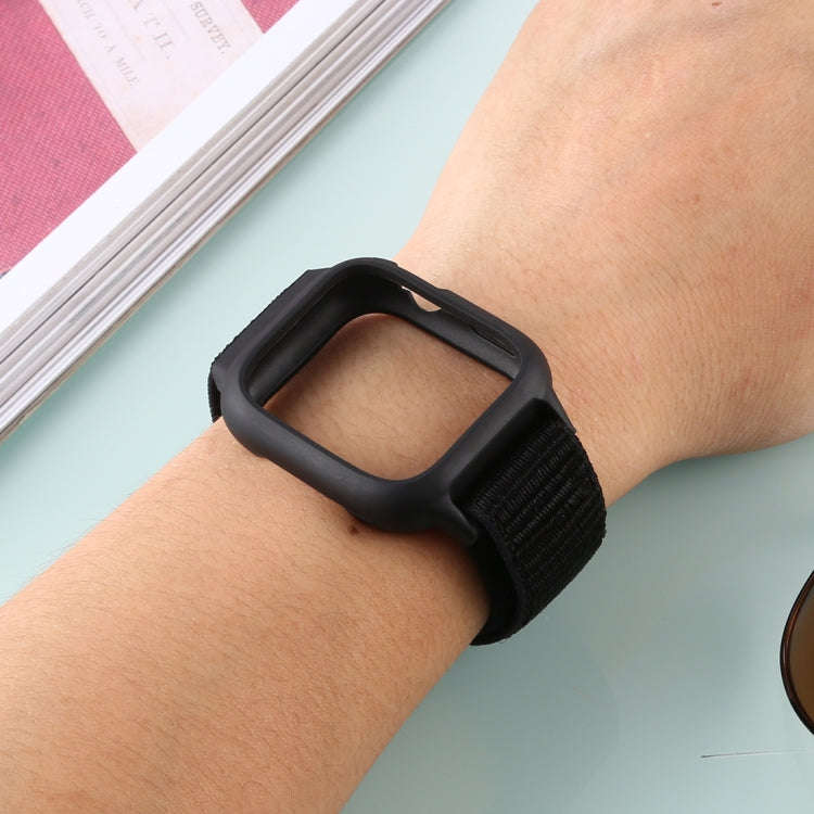 For Apple Watch Series 7 45mm / 6 & SE & 5 & 4 44mm / 3 & 2 & 1 42mm Nylon Watch Band with Hook a...