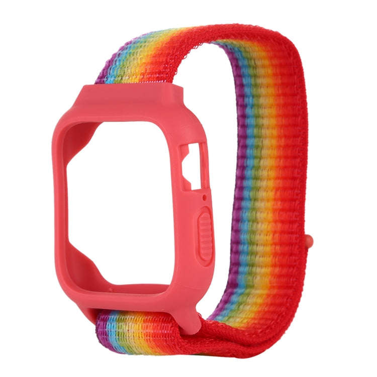 For Apple Watch Series 7 45mm / 6 & SE & 5 & 4 44mm / 3 & 2 & 1 42mm Nylon Watch Band with Hook a...