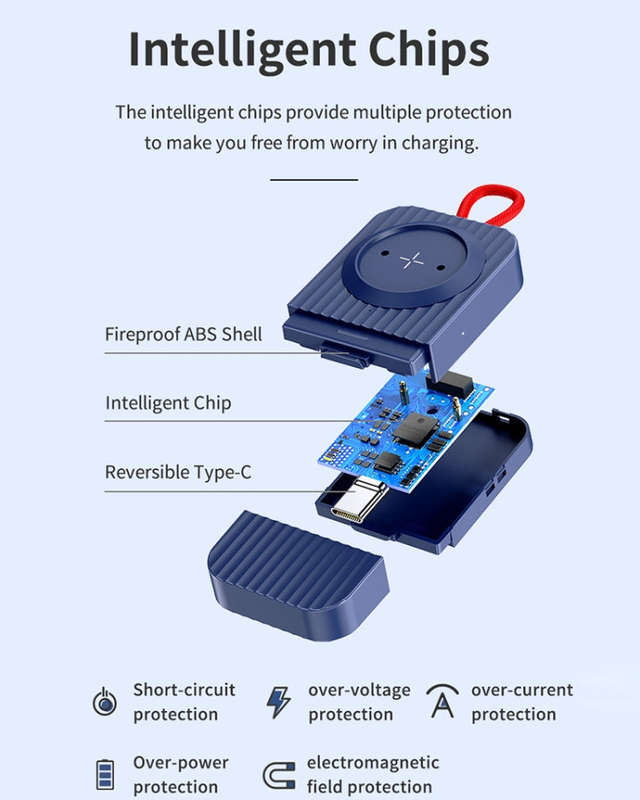 ROCK W26 Portable Magnetic Wireless Charger for Huawei Watch GT / GT2 / Honor Magic Type-C Interf...