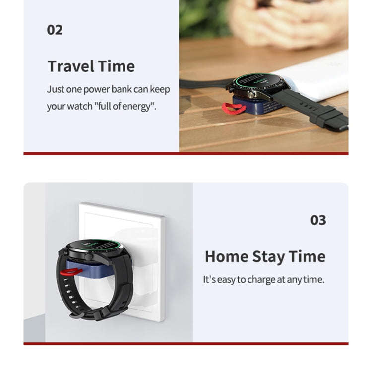 ROCK W26 Portable Magnetic Wireless Charger for Huawei Watch GT / GT2 / Honor Magic Type-C Interf...
