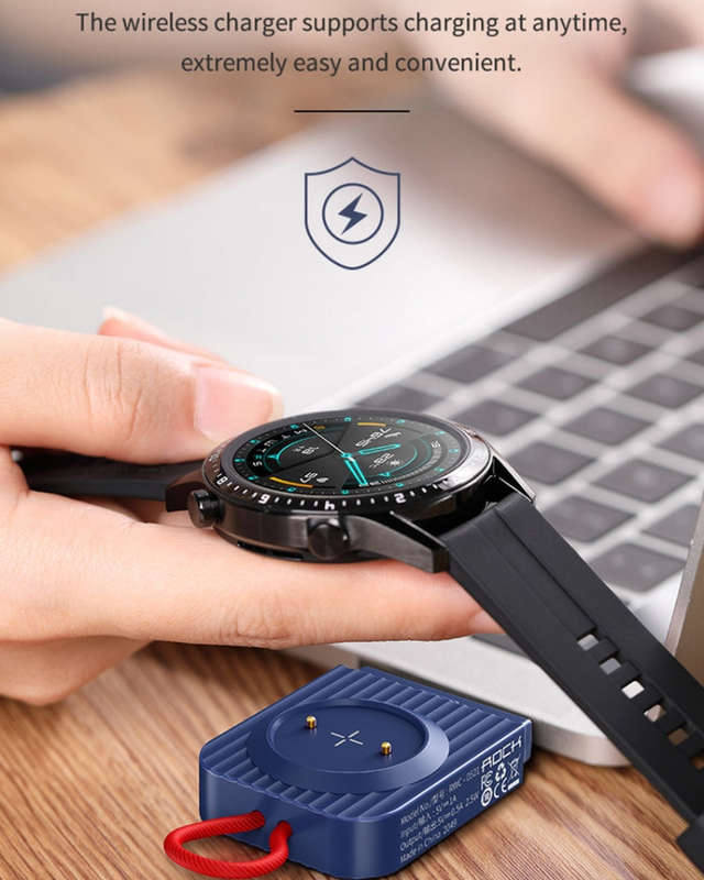ROCK W26 Portable Magnetic Wireless Charger for Huawei Watch GT / GT2 / Honor Magic Type-C Interf...