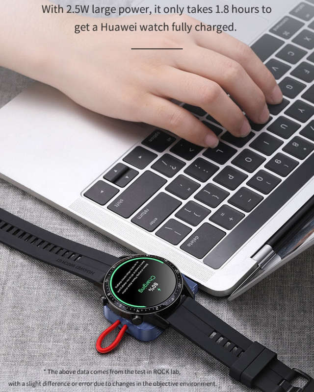 ROCK W26 Portable Magnetic Wireless Charger for Huawei Watch GT / GT2 / Honor Magic Type-C Interf...