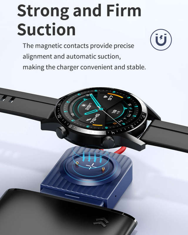 ROCK W26 Portable Magnetic Wireless Charger for Huawei Watch GT / GT2 / Honor Magic Type-C Interf...