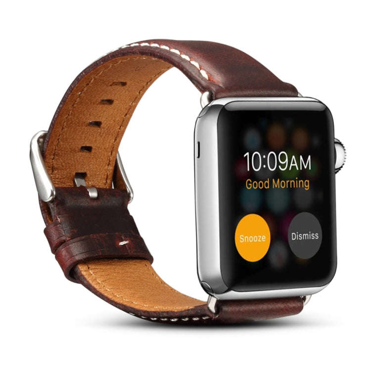 Denior Oil Wax Retro Watch Leather Watch Band for Apple Watch Series 7 45mm / 6 & SE & 5 & 4 44mm...