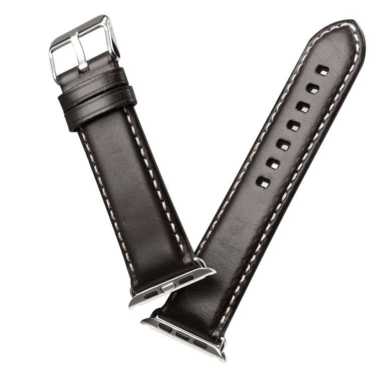 Denior Oil Wax Retro Watch Leather Watch Band for Apple Watch Series 7 45mm / 6 & SE & 5 & 4 44mm...