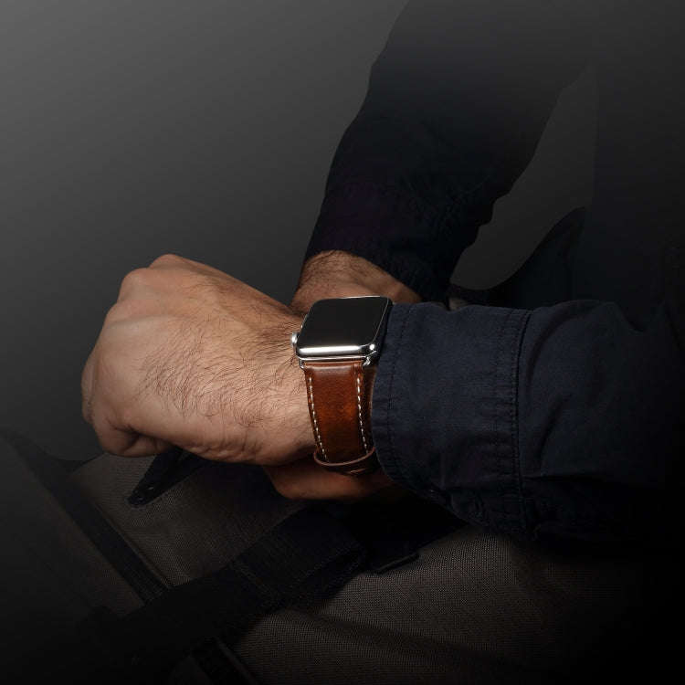 Denior Oil Wax Retro Watch Leather Watch Band for Apple Watch Series 7 45mm / 6 & SE & 5 & 4 44mm...