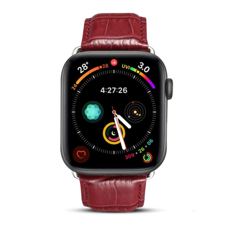 Denior Crocodile Grain Watch Cowhide Leather Watch Band for Apple Watch Series 10 42mm / 9&8&7 41...