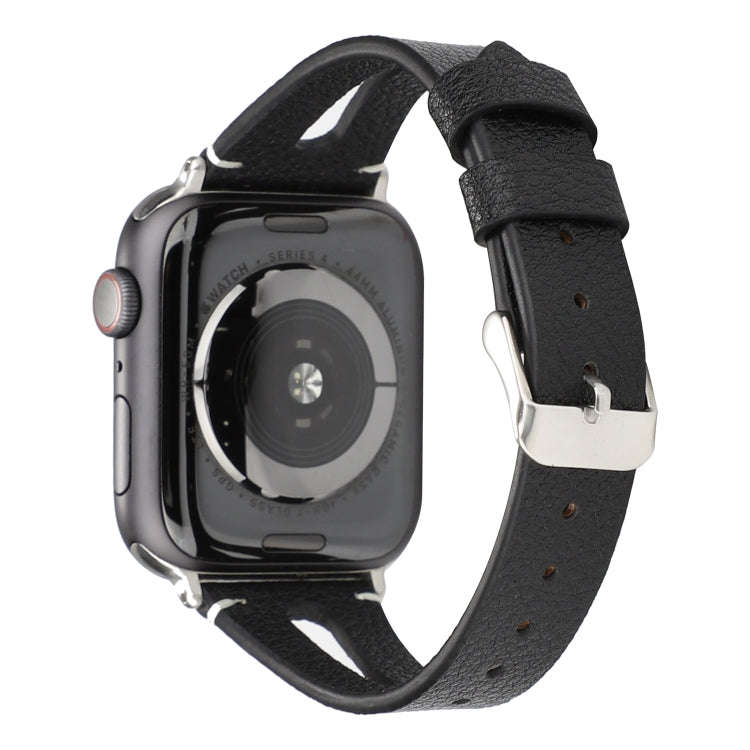 Simple V-shaped Leather Watch Band for Apple Watch Series 7 45mm / 6 & SE & 5 & 4 44mm / 3 & 2 & ...