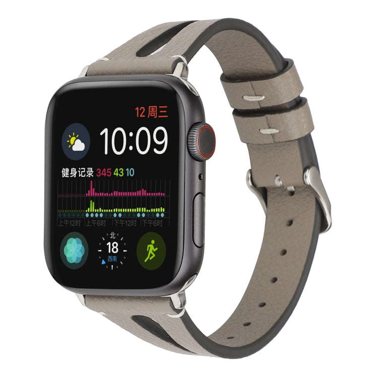 Simple V-shaped Leather Watch Band for Apple Watch Series 7 45mm / 6 & SE & 5 & 4 44mm / 3 & 2 & ...