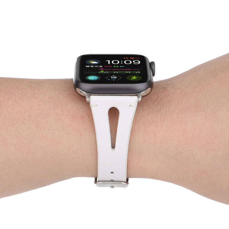 Simple V-shaped Leather Watch Band for Apple Watch Ultra 49mm&Watch Ultra 2 49mm / Series 10 46mm...