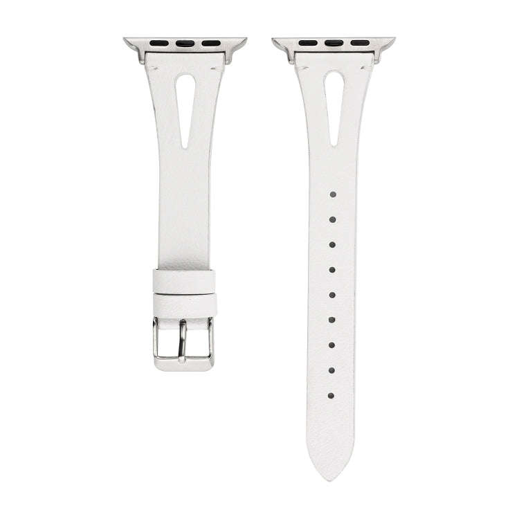 Simple V-shaped Leather Watch Band for Apple Watch Ultra 49mm&Watch Ultra 2 49mm / Series 10 46mm...