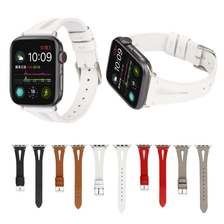 Simple V-shaped Leather Watch Band for Apple Watch Ultra 49mm&Watch Ultra 2 49mm / Series 10 46mm...