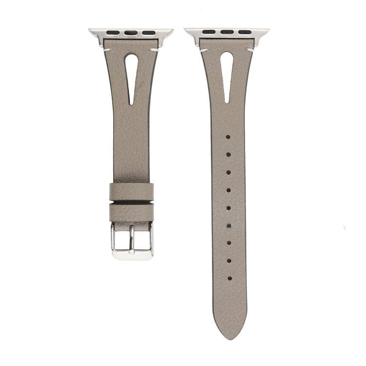 Simple V-shaped Leather Watch Band for Apple Watch Series 7 41mm / 6 & SE & 5 & 4 40mm / 3 & 2 & ...