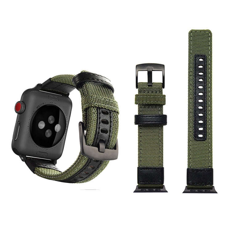 Jeep Style Nylon Wrist Watch Band with Stainless Steel Buckle for Apple Watch Series 3 & 2 & 1 38...