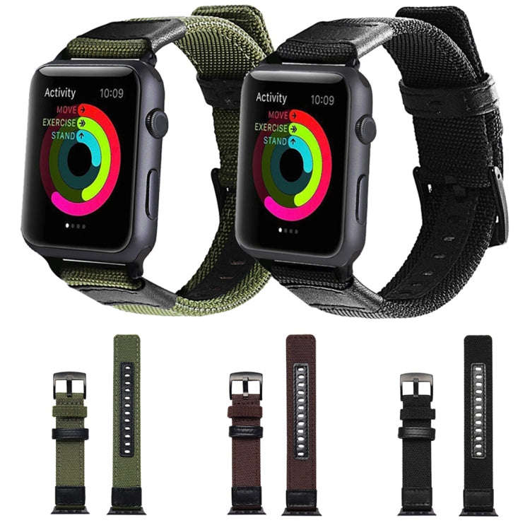 Jeep Style Nylon Wrist Watch Band with Stainless Steel Buckle for Apple Watch Series 3 & 2 & 1 42...