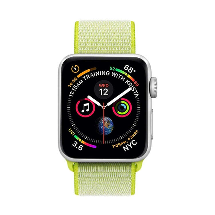 For Apple Watch 46mm / 49mm / 45mm / 44mm Simple Fashion Nylon Watch Band with Magic Stick(Fluore...