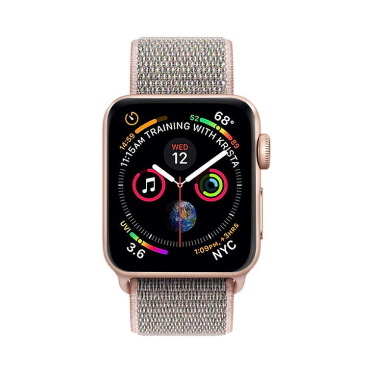 For Apple Watch 46mm / 49mm / 45mm / 44mm Simple Fashion Nylon Watch Band with Magic Stick(Pink)