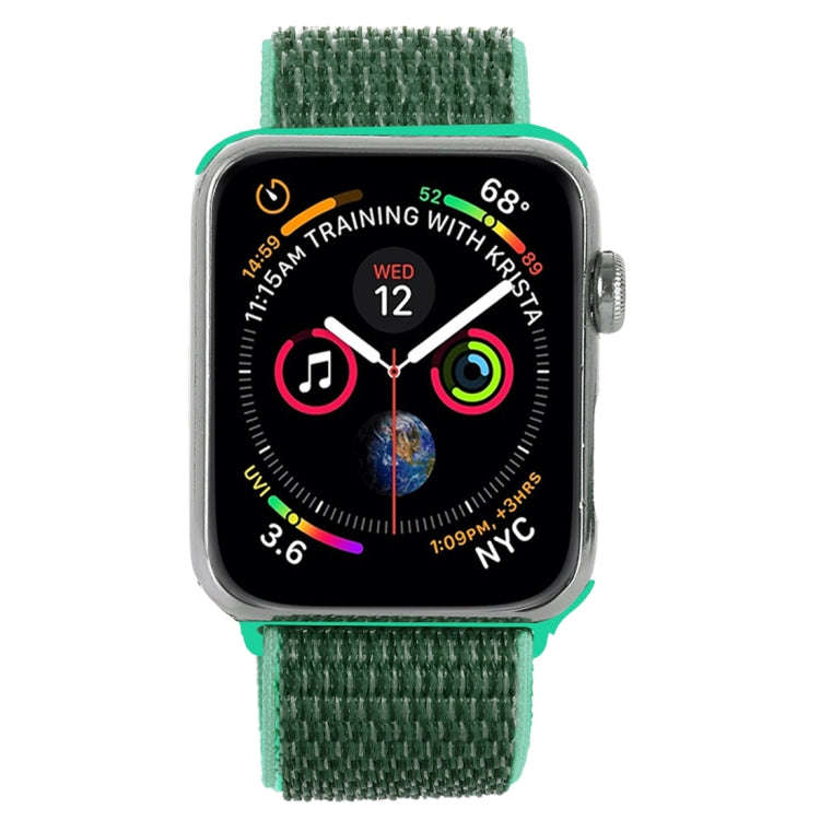 For Apple Watch 46mm / 49mm / 45mm / 44mm Simple Fashion Nylon Watch Band with Magic Stick(Grass ...