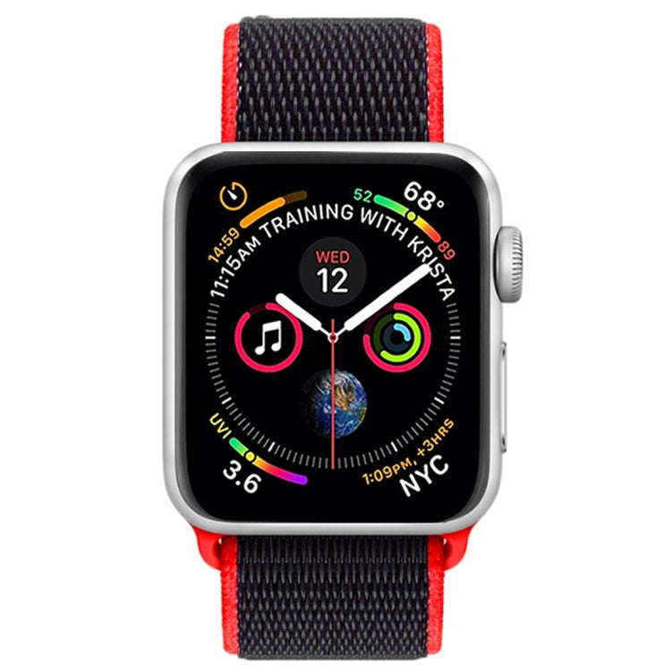 For Apple Watch 46mm / 49mm / 45mm / 44mm Simple Fashion Nylon Watch Band with Magic Stick(Red)