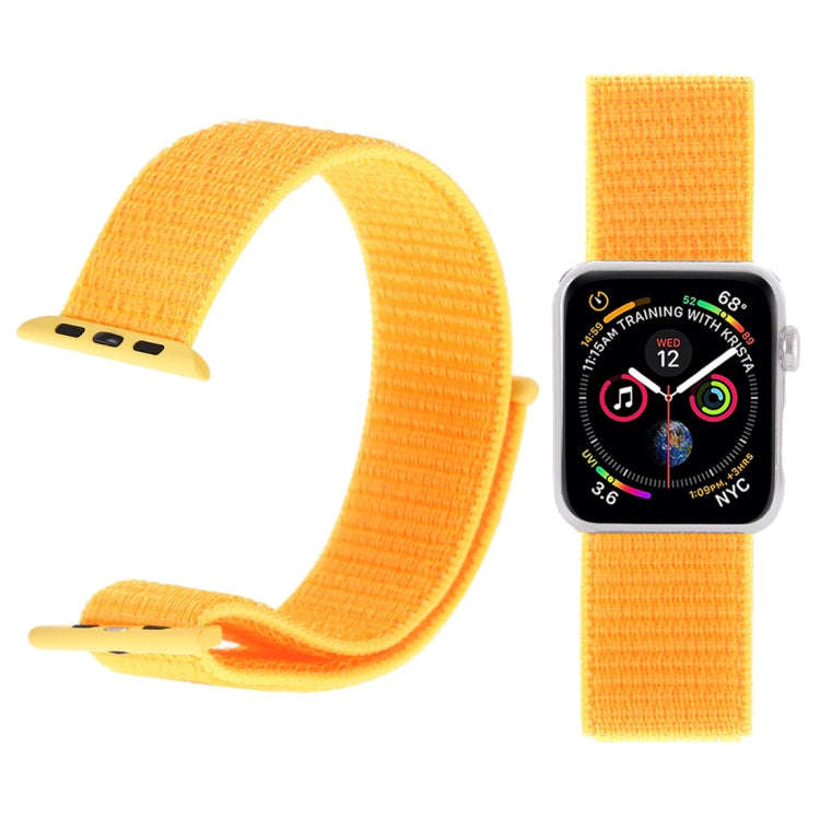 For Apple Watch 46mm / 49mm / 45mm / 44mm Simple Fashion Nylon Watch Band with Magic Stick(Yellow)