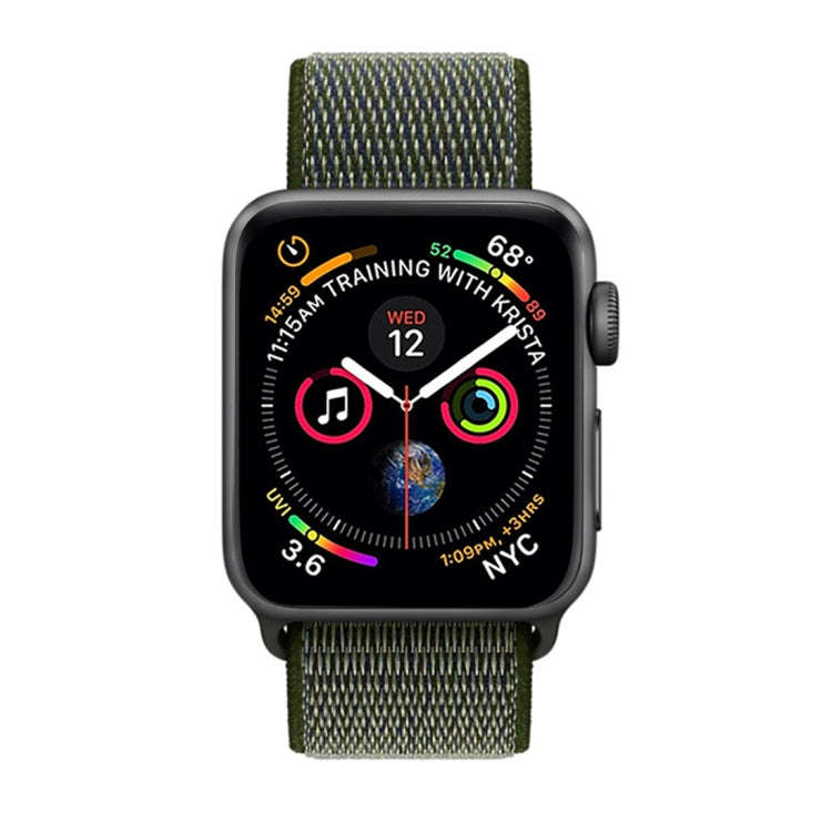 For Apple Watch 42mm / 41mm / 40mm / 38mm Simple Fashion Nylon Watch Band with Magic Stick(Army G...
