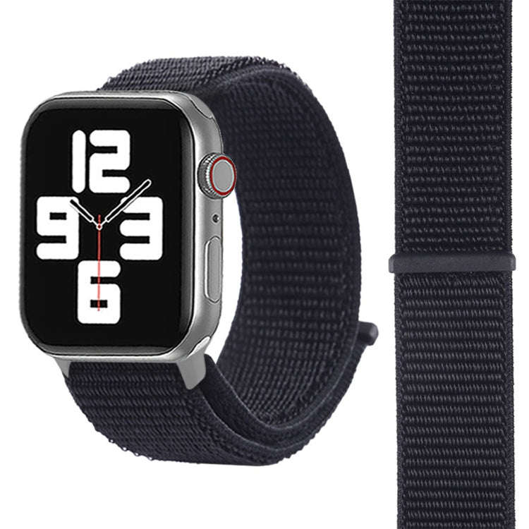 For Apple Watch 42mm / 41mm / 40mm / 38mm Simple Fashion Nylon Watch Band with Magic Stick(Black)