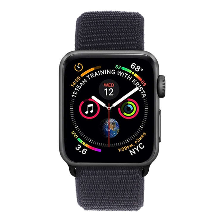 For Apple Watch 42mm / 41mm / 40mm / 38mm Simple Fashion Nylon Watch Band with Magic Stick(Black)
