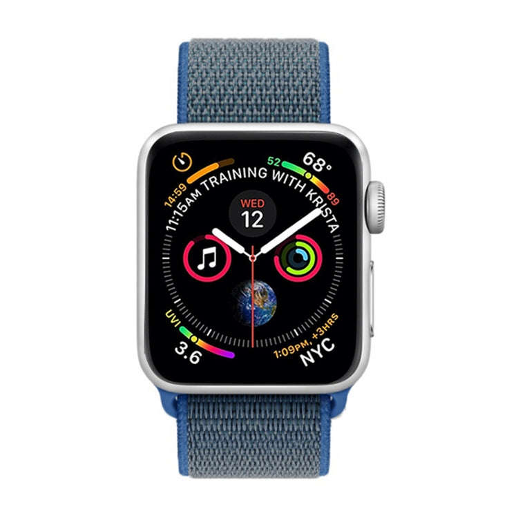 For Apple Watch 42mm / 41mm / 40mm / 38mm Simple Fashion Nylon Watch Band with Magic Stick(Dark B...