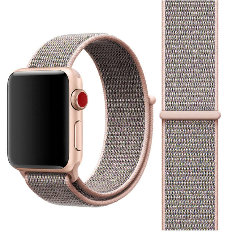 For Apple Watch 42mm / 41mm / 40mm / 38mm Simple Fashion Nylon Watch Band with Magic Stick(Pink)