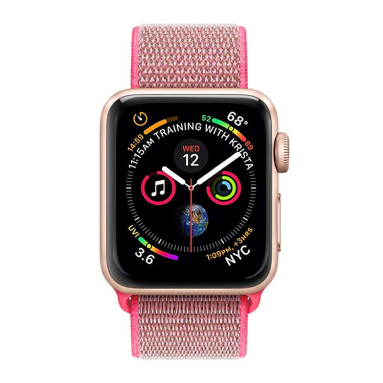 For Apple Watch 42mm / 41mm / 40mm / 38mm Simple Fashion Nylon Watch Band with Magic Stick(Pink L...