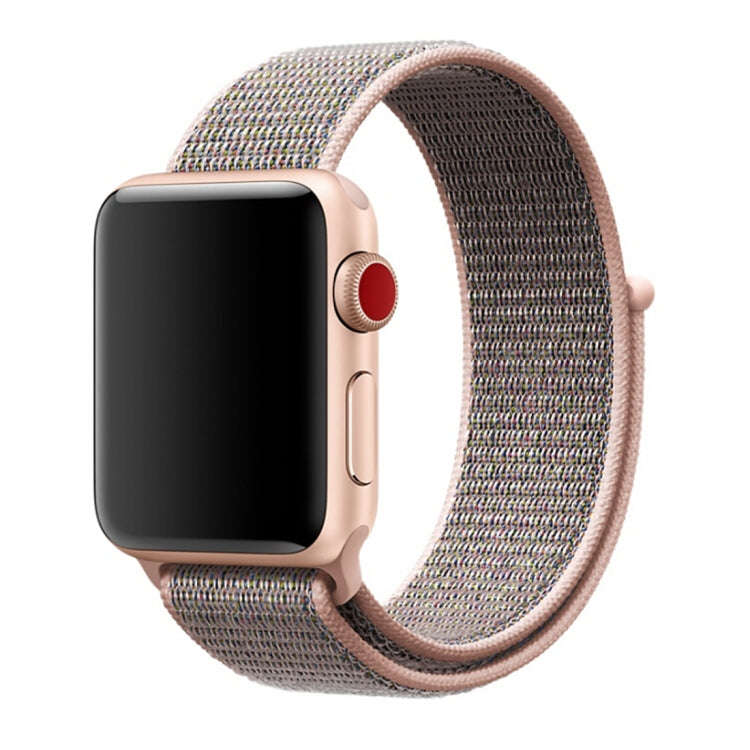 For Apple Watch 42mm / 41mm / 40mm / 38mm Simple Fashion Nylon Watch Band with Magic Stick(Pink)