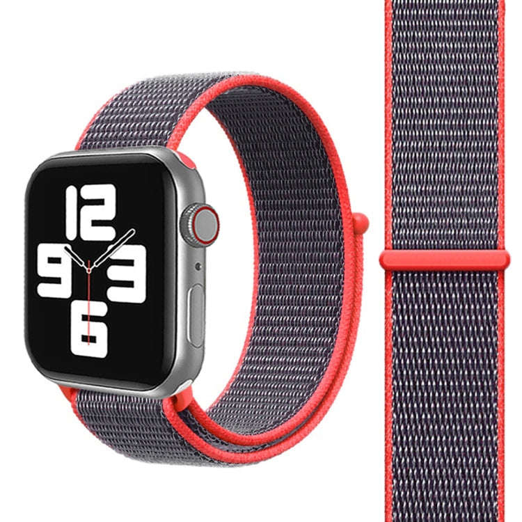 For Apple Watch 42mm / 41mm / 40mm / 38mm Simple Fashion Nylon Watch Band with Magic Stick(Magenta)