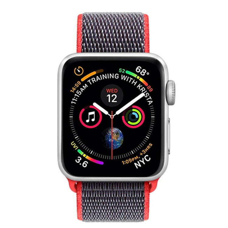 For Apple Watch 42mm / 41mm / 40mm / 38mm Simple Fashion Nylon Watch Band with Magic Stick(Magenta)