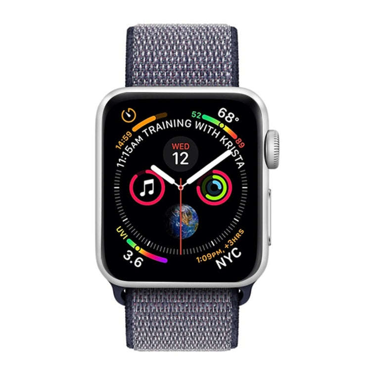 For Apple Watch 42mm / 41mm / 40mm / 38mm Simple Fashion Nylon Watch Band with Magic Stick(Navy B...