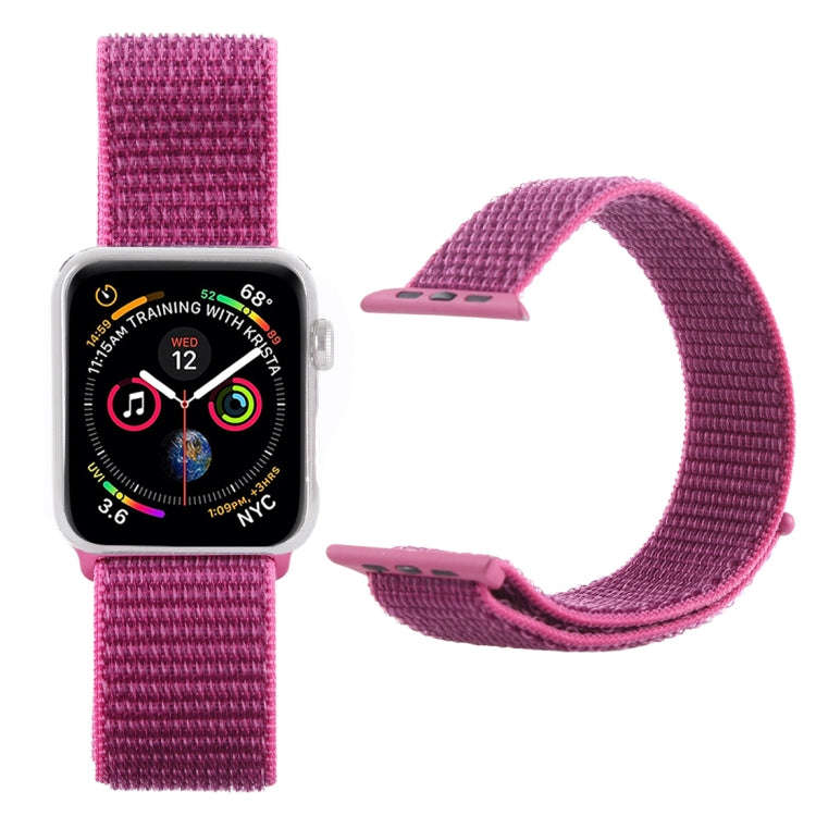 For Apple Watch 42mm / 41mm / 40mm / 38mm Simple Fashion Nylon Watch Band with Magic Stick(Red Pu...