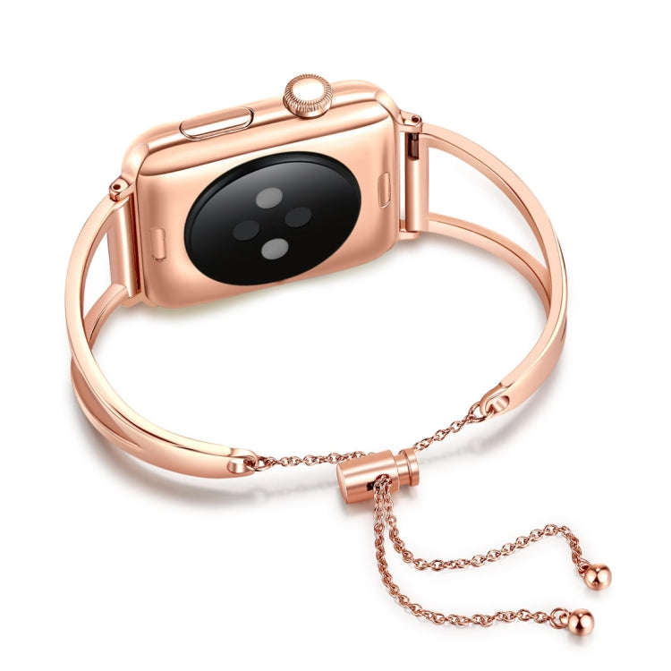 Letter V Shape Bracelet Metal Wrist Watch Band with Stainless Steel Buckle for Apple Watch Series...